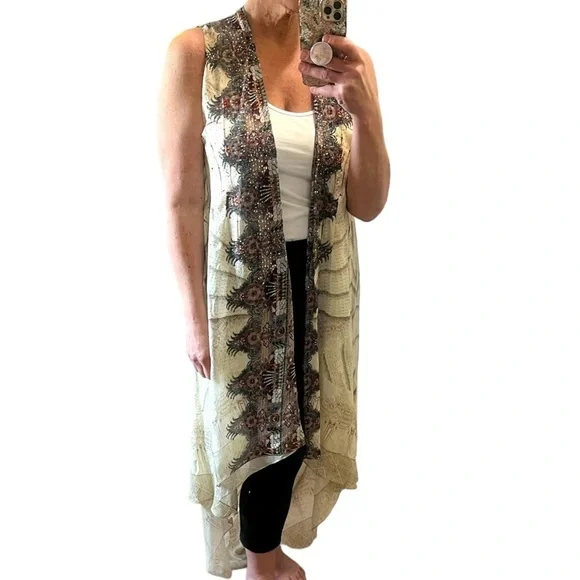 Camilla With Both Hands multi wear crystal embellished long silk vest - Picture 5 of 15